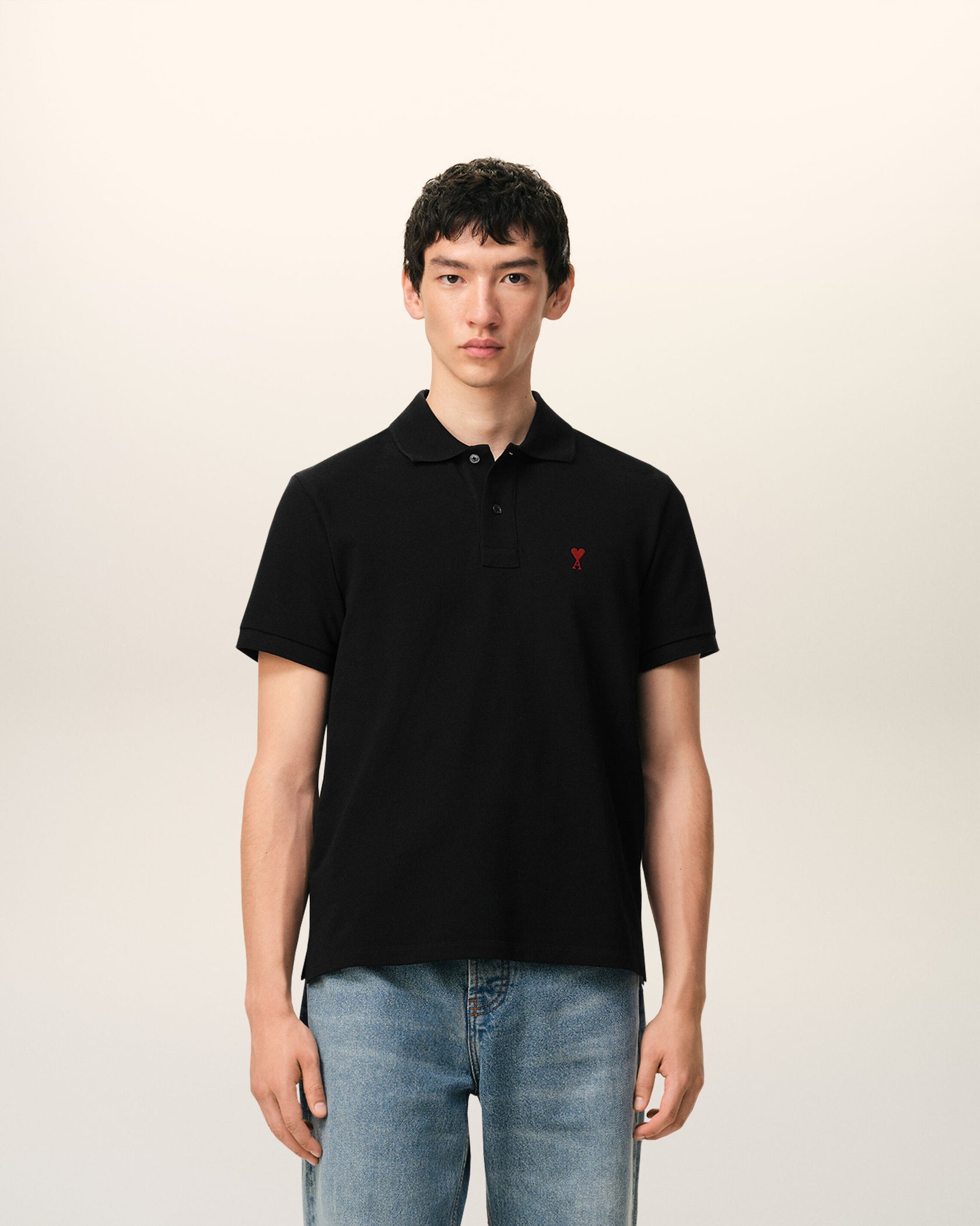 AMI PARIS POLO IN COTONE NERO - immagine 2