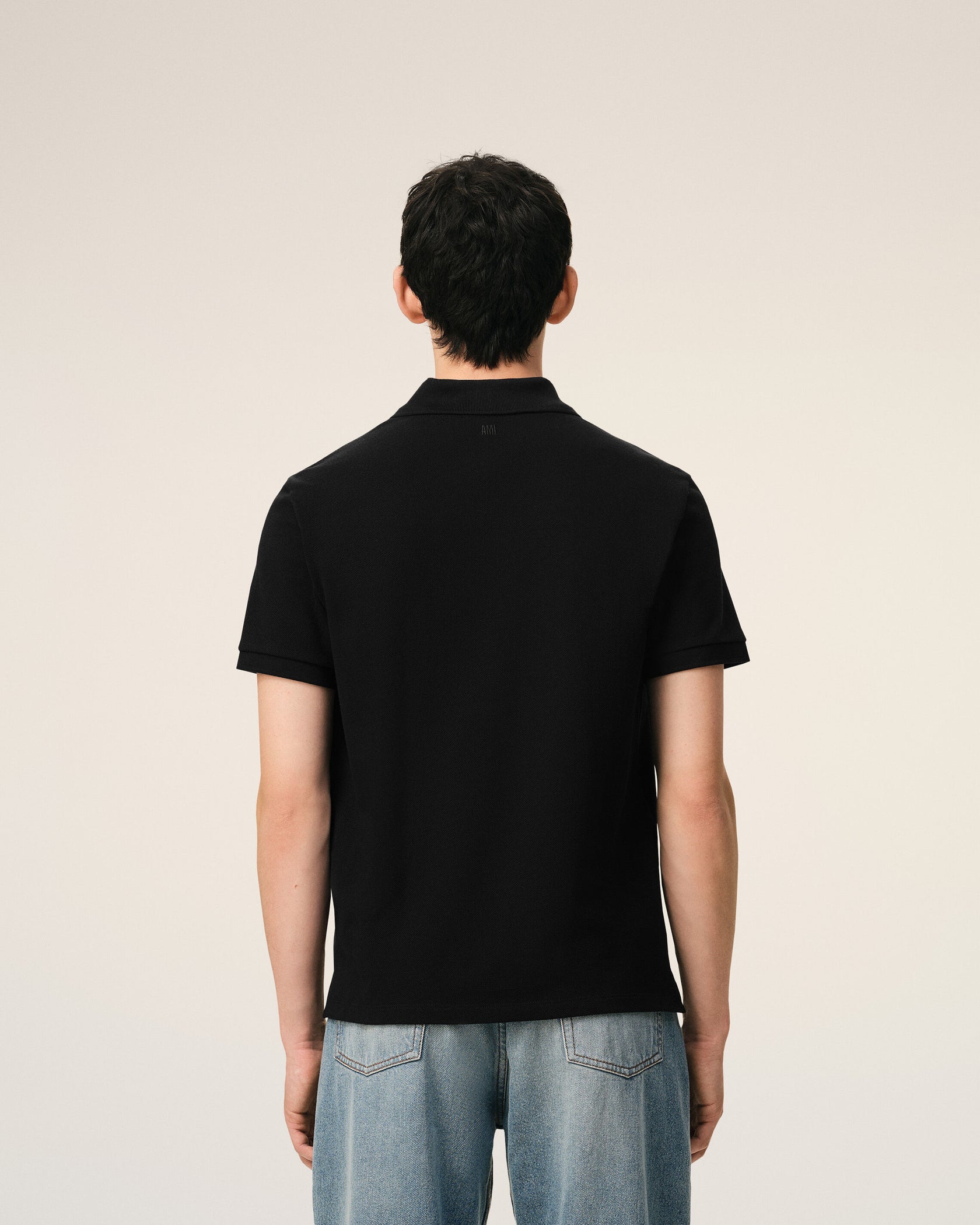 AMI PARIS POLO IN COTONE NERO - immagine 4