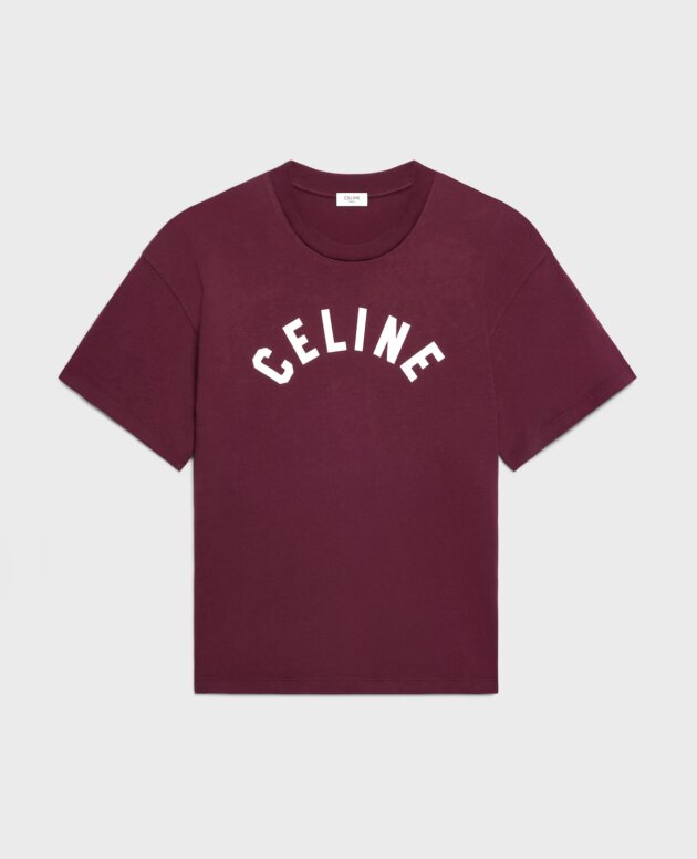 CELINE T-shirt in jersey di cotone BORDEAUX/OFF WHITE