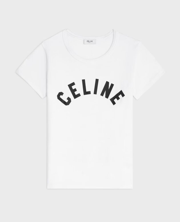 CELINE T-shirt in jersey di cotone OFF-WHITE / NERO